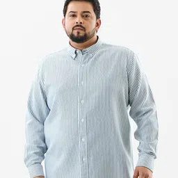 Snitch Plus Size Vertical Striped Pure Cotton Casual Shirt-picture-33