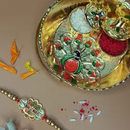 Anouk Love U Bro Rakhi With Funny Card, Kumkum & Thali-30