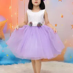 LULU & SKY Girls Self Design Fit & Flare Knee Length Dress-image-34