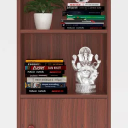 Engineered Wood Bookshelf with Door Storage Cabinet Almirah Cupboard Colour CW Engineered Wood Semi-Open Book Shelf-17