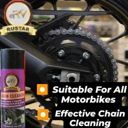 rustar Combo of Chain Lube +Chain Cleaner (500ml each) +All In One Polish (250ml) with Cleaning Brush & Foam Applicator |Cleans| Shines & Protects Chain| Chain Oil image 4
