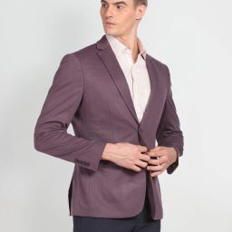 Men Solid Single Breasted Formal Blazer-image-79