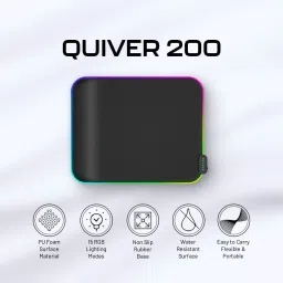 Archer Tech Lab Quiver 200 Gaming Mousepad, 15 RGB Modes Water-Resistant, Plug & Play Mousepad image 2