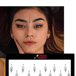 Comet Busters Set Of 5 Handcrafted Traditional Designer Bindi - Black BIN021 image 4