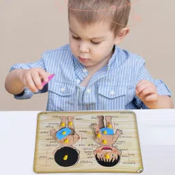 Human Parts Of Body Name Blocks Learning Puzzle Colorful Educational Board Toy-22