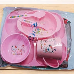 Baby feeding Utensil with cup, bowl.plate and spoon 1 Size Breast Supple Cup-image-25