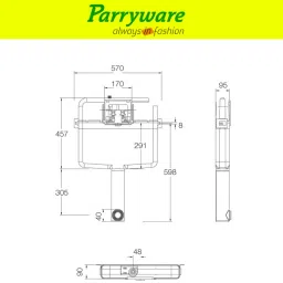 parryware Linea Concealed Cistern with upper part 011 Dual Flush Tank image 3