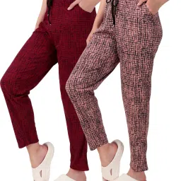 Pack of 2 Women Printed Multicolor Track Pants-7