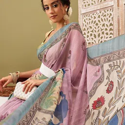 Silk Land Madhubani Printed Ready To Wear Saree-picture-17