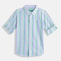 United Colors of Benetton Boys Cotton Tartan Checked Casual Shirt-image-6