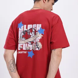 glitchez Graphic Ease Printed Relaxed Fit T-shirt-image-55