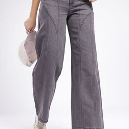 glitchez Women Casual Chic Wide Leg High-Rise Jeans-image-3