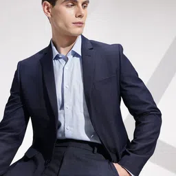 INVICTUS Notched Lapel Checked Single-Breasted Slim Fit Smart Casual Blazer-image-52