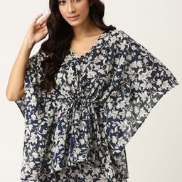 ETC Women Navy Blue & White Printed Night suit-image-72