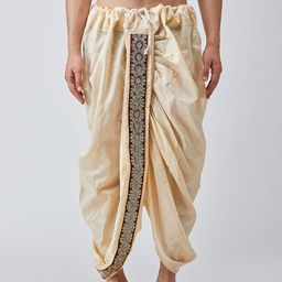 SOJANYA Men Beige Dhoti Pants-image-6