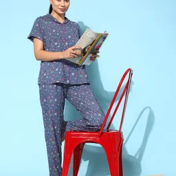 ETC Women Geometric Printed Night suit-image-16