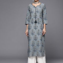 Varanga Women Blue Ethnic Motifs Printed Kurta-29