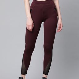 Blinkin Women Burgundy Solid Tights-image-13