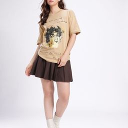 Stylecast X Hersheinbox Graphic Printed Drop-Shoulder Sleeves Oversized T-shirt image 2