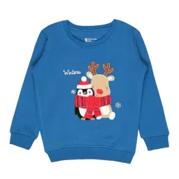 Bodycare Kids Royal Blue Embroidered Full Sleeves Sweatshirt-image-6