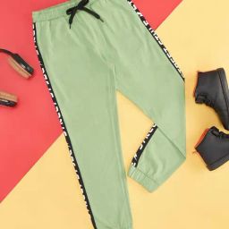 Pantaloons Junior Olive Cotton Printed Joggers-image-87