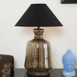 Kapoor E Illuminations Golden Glass Table Lamp - Set of 1-picture-45