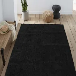Saral Home Black Cotton Anti-Skid Carpet - Set of 1-image-46