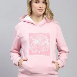 Monte Carlo Pink Regular fit Printed Hoodie-image-69