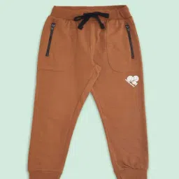 Pantaloons Baby Kids Brown Cotton Printed Trackpants-picture-3