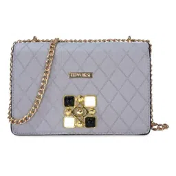 Luvoksi Grey Quilted Medium Sling Bag-10