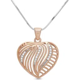 Anayra 92.5 Sterling Silver Heart Pendant with Chain for Women-picture-10
