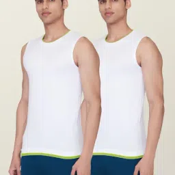 XYXX White High Moisture Absorbing Gym Vests (Pack of 2)-image-5