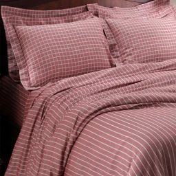Maspar Cotsmere Bliss Stripes Red 300 TC Cotton Bed Sheet with 2 Pillow Covers-picture-31