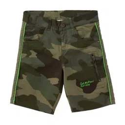 Cub McPaws Kids Multicolor Cotton Camouflage Shorts-image-74