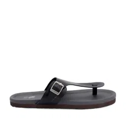 Madras Trunk Men's Kai Jet Black T-Strap Sandals-picture-45