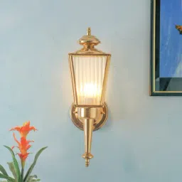 Kapoor E Illuminations Aine 2 Golden Glass Wall Light - Set of 1-image-38