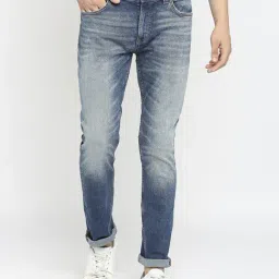 Spykar Mid Blue Cotton Regular Fit Jeans-picture-4