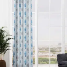 Bianca VILLA C`ESTA Blue Faux Silk 7 Ft. Door Curtain-image-38