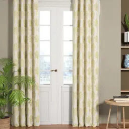 Bianca EL`PESSO Green Faux Silk 7 Ft. Door Curtain - Set of 2-10