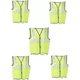 Rahul Professionals Vest Gear Safety Jacket Sleeveless Green 40 cm for Traffic Signal (Pack of 5)-picture-5