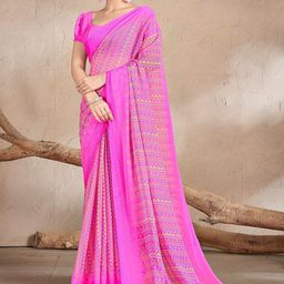 Reboot Fashions Pure Chiffon Block Print Saree-picture-0