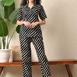 Vaimiya Printed Collar Neck Shirt With Trousers Co-Ords-image-13