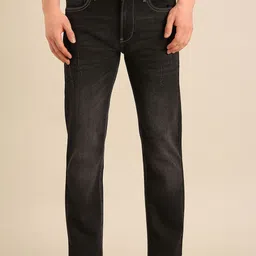 CAVALLO by Linen Club Men Urban Slim Fit Mid-Rise Mildly Distressed Light Fade Jeans-picture-31