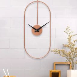 CHRONIKLE Oval Copper Rose Gold Iron Wall Clock-picture-21