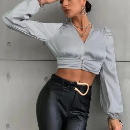 Kotty Grey Slim Fit Crop Top-image-19