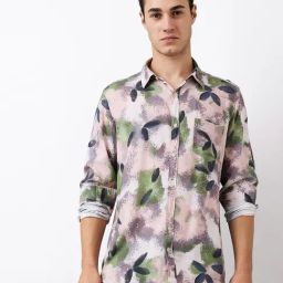 Spykar Men Pink Slim Fit Printed Full Sleeve Casual Shirt-image-52