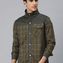 Pierre Carlo Men Checked Open Front Jacket-3