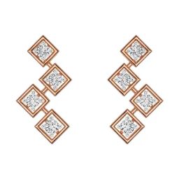 Emori 18k Rose Gold & Diamond Stellar Geometry Stud Earrings-image-48