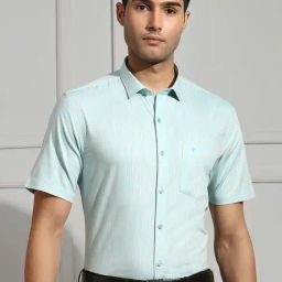 Ramraj Aqua Regular Fit Textured Cotton Shirt-image-15