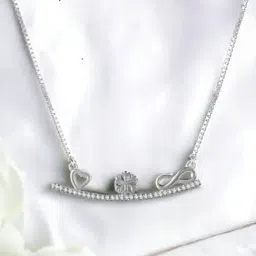 Rihi by P.C. Chandra Jewellers 92.5 Sterling Silver Slage Of Infinity Love Pendant for Women & Girls-picture-2